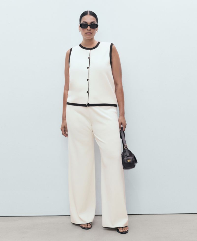 Women's Contrasting Low-Rise Knitted Pants