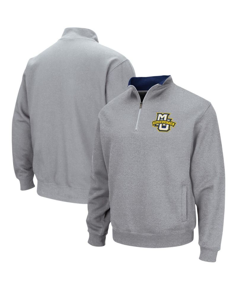Men's Heathered Gray Marquette Golden Eagles Tortugas Team Logo Quarter-Zip Jacket