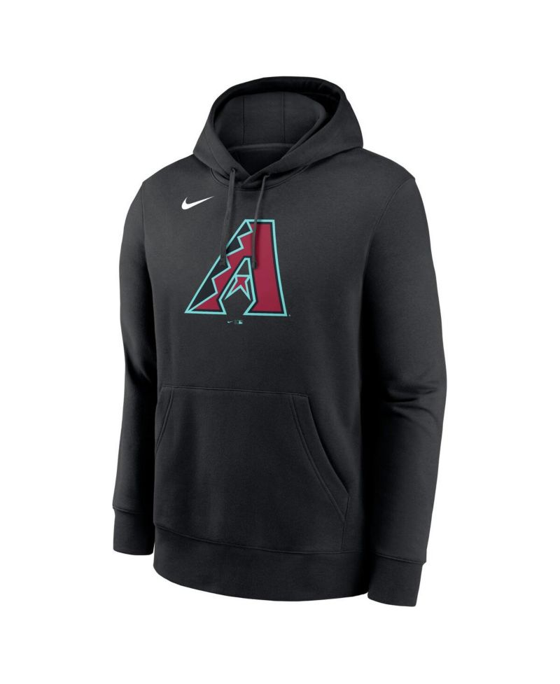 Men's Black Arizona Diamondbacks Logo Club Fleece Pullover Hoodie