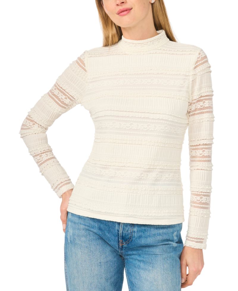 Women's Turtleneck Fitted Long-Sleeve Top