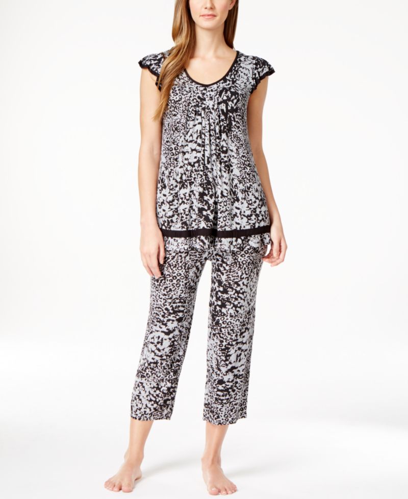 Yours to Love Short Sleeves Top and Capri Pajama Pants Separates