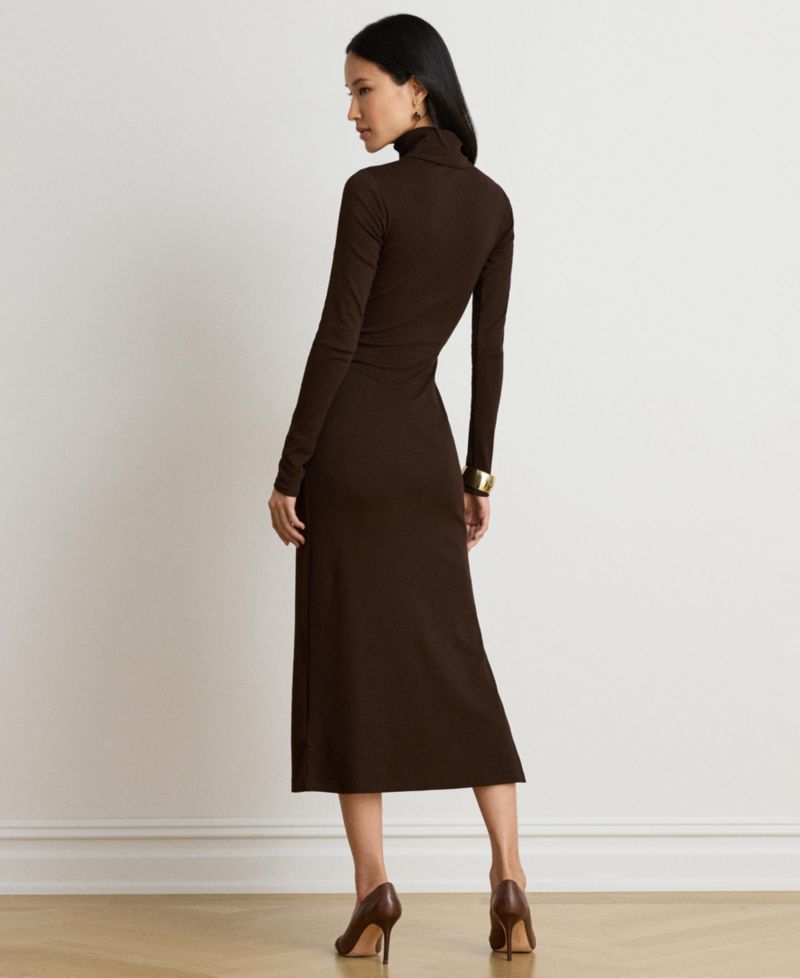 Women's Tie-Front Turtle Neck Dress