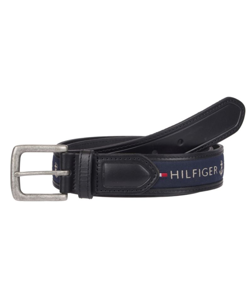 35MM Men's Tri-Color Ribbon Inlay Leather Belt