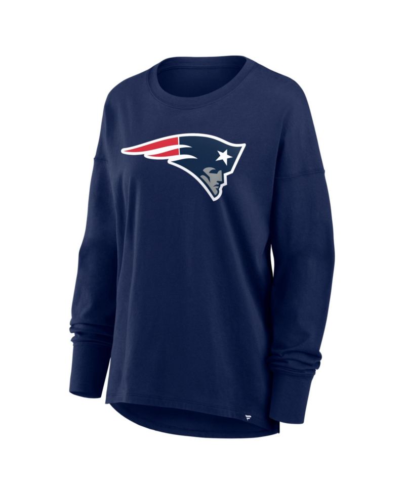 Women's New England Patriots Essential Crewneck Dropped-Shoulder Long-Sleeve T-Shirt