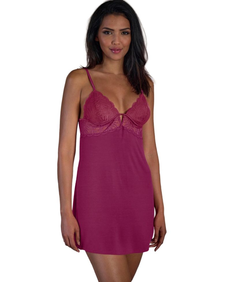 Women's Viscose Back Cutout Lace Everyday Comfort Negligee