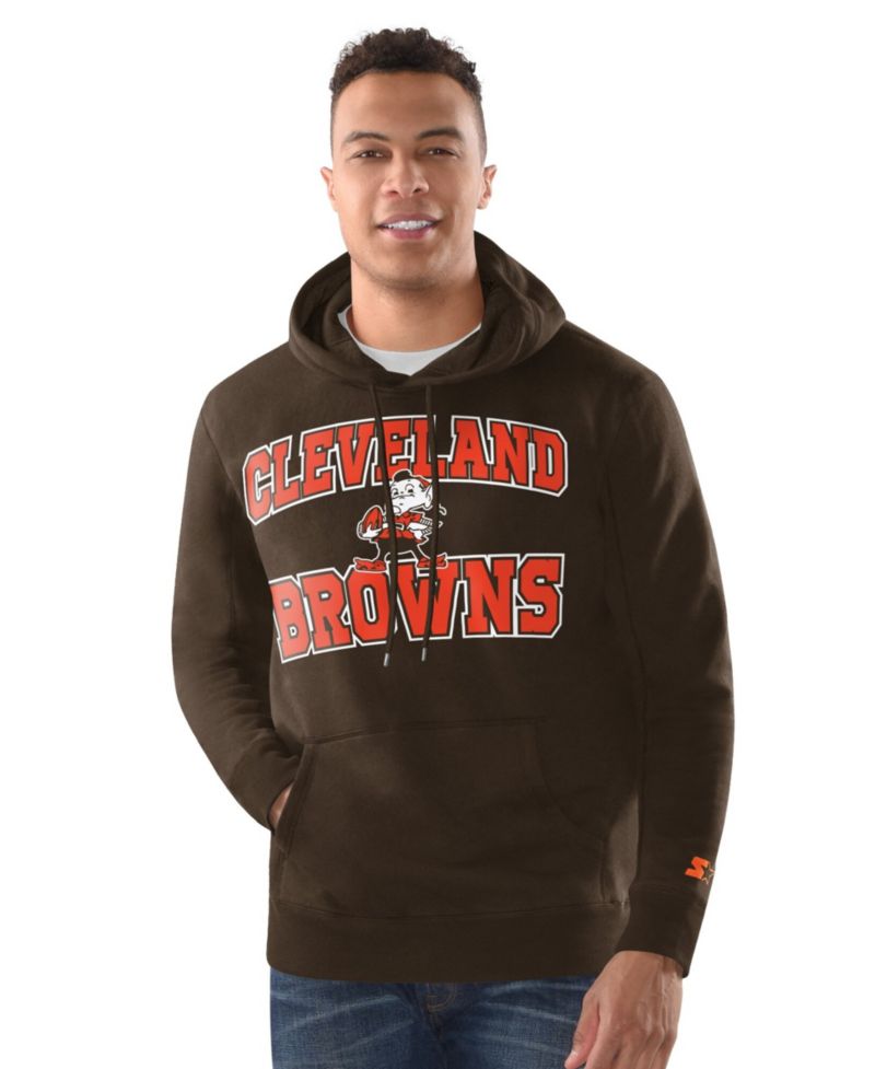 Men's Brown Cleveland Browns Hoodie and Cuffed Knit Hat Combo Pack