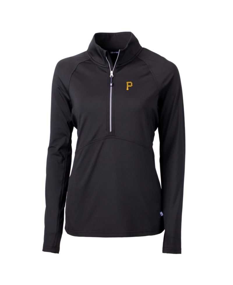 Women's Black Pittsburgh Pirates Adapt Eco Knit Stretch Half-Zip Pullover Top