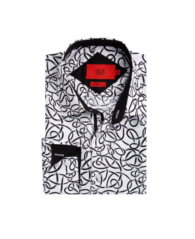Big Boys Slim Fit Swirl Print Button-Down Shirt