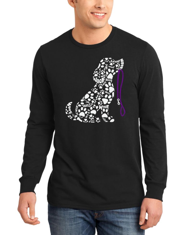 Men's Dog Leash Word Art Long-Sleeve T-Shirt