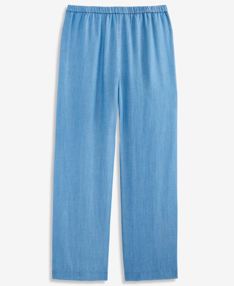 Women's Chambray Pull-On Wide-Leg Pants
