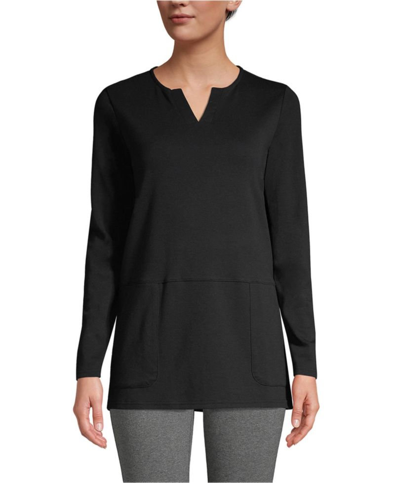 Women's Cotton Polyester Long Sleeve Tunic with Pockets