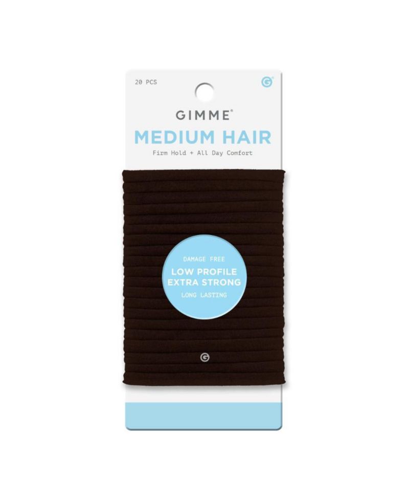 Low Profile Hair Bands - Gentle, No-Snag Elastic Ties for Fine and Thick Locks - Non-Slip Seamless Ponytail Holders - 20 Pack