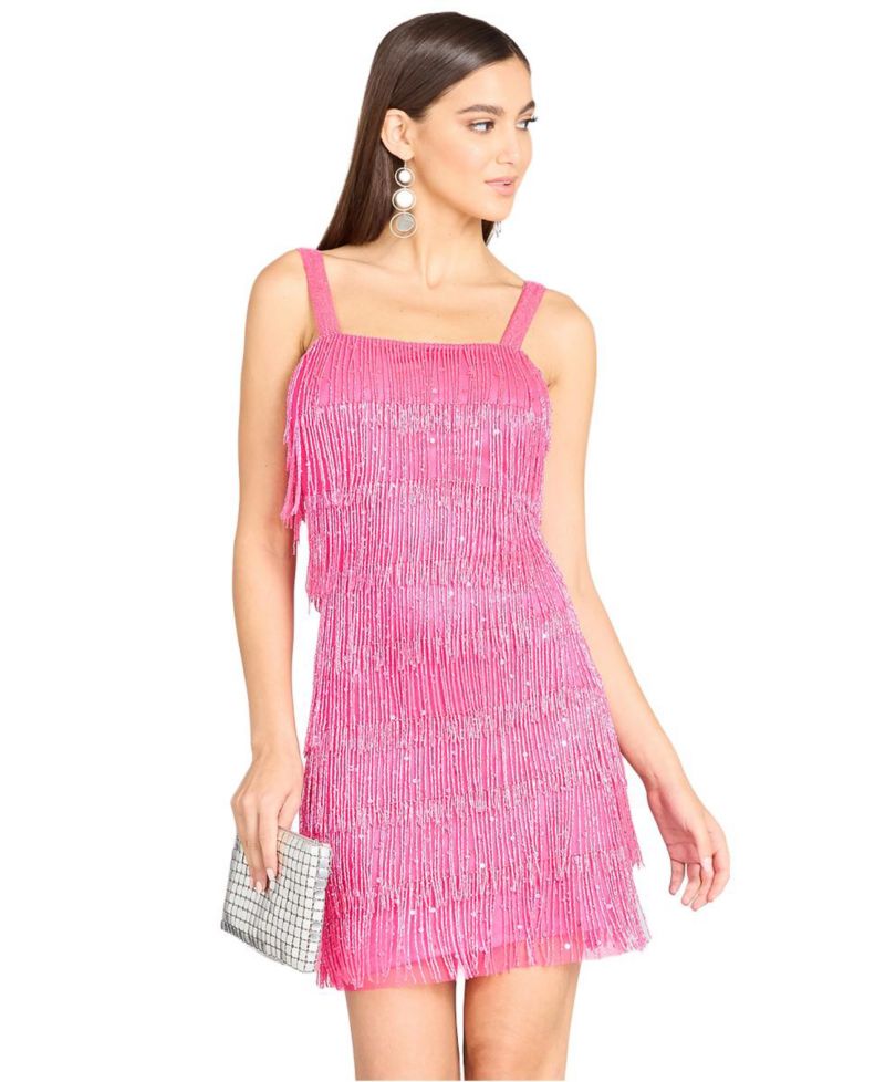 Women's Beaded Fringe Cocktail Dress