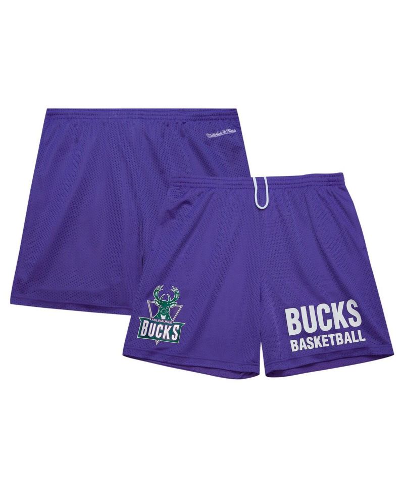 Men's Purple Milwaukee Bucks Hardwood Classics Gameday Mesh Shorts