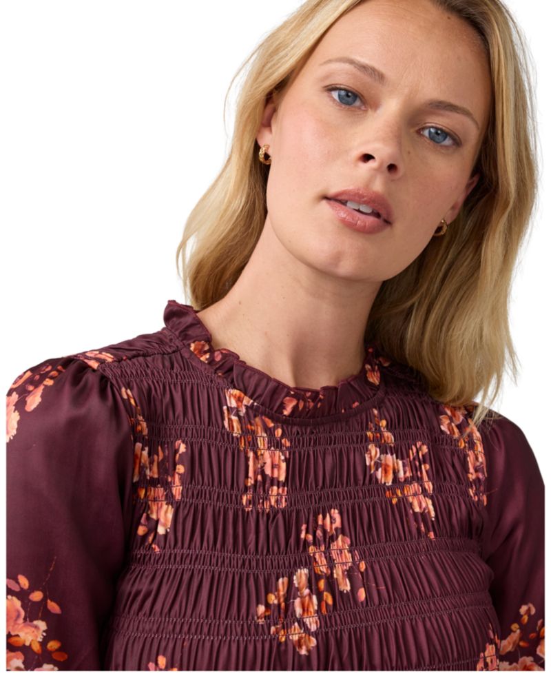Women's Ingrid + Isabel Long Sleeve Smocked Floral Mini Dress