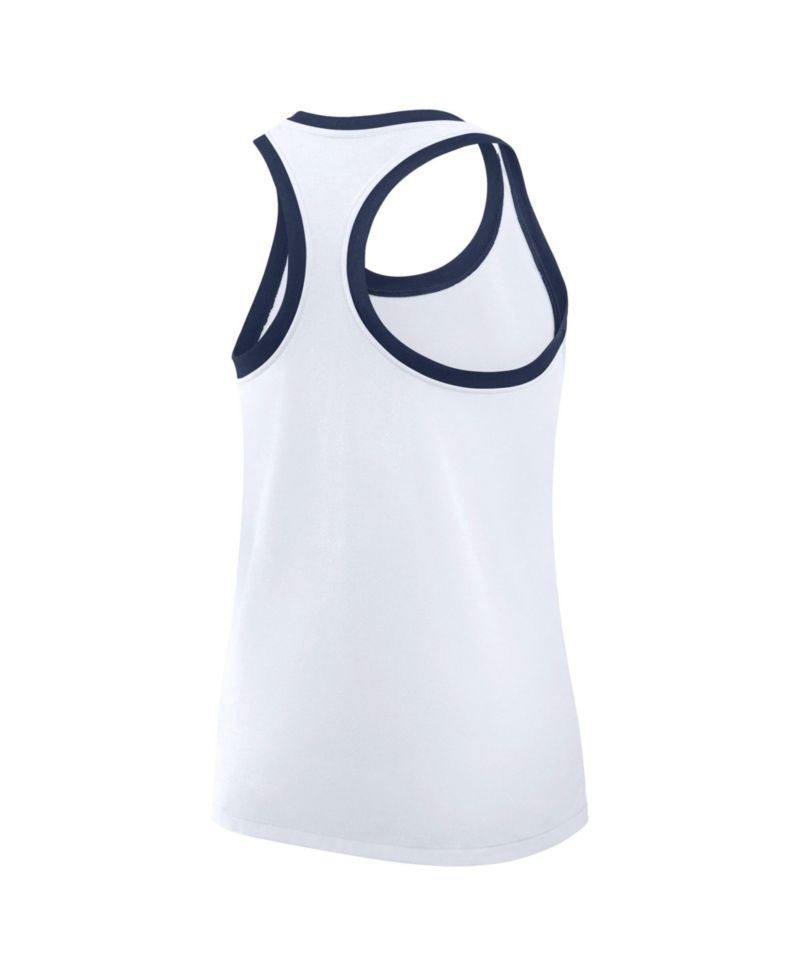 Women's White New York Yankees Tri-Blend Dri-FIT Racerback Tank Top