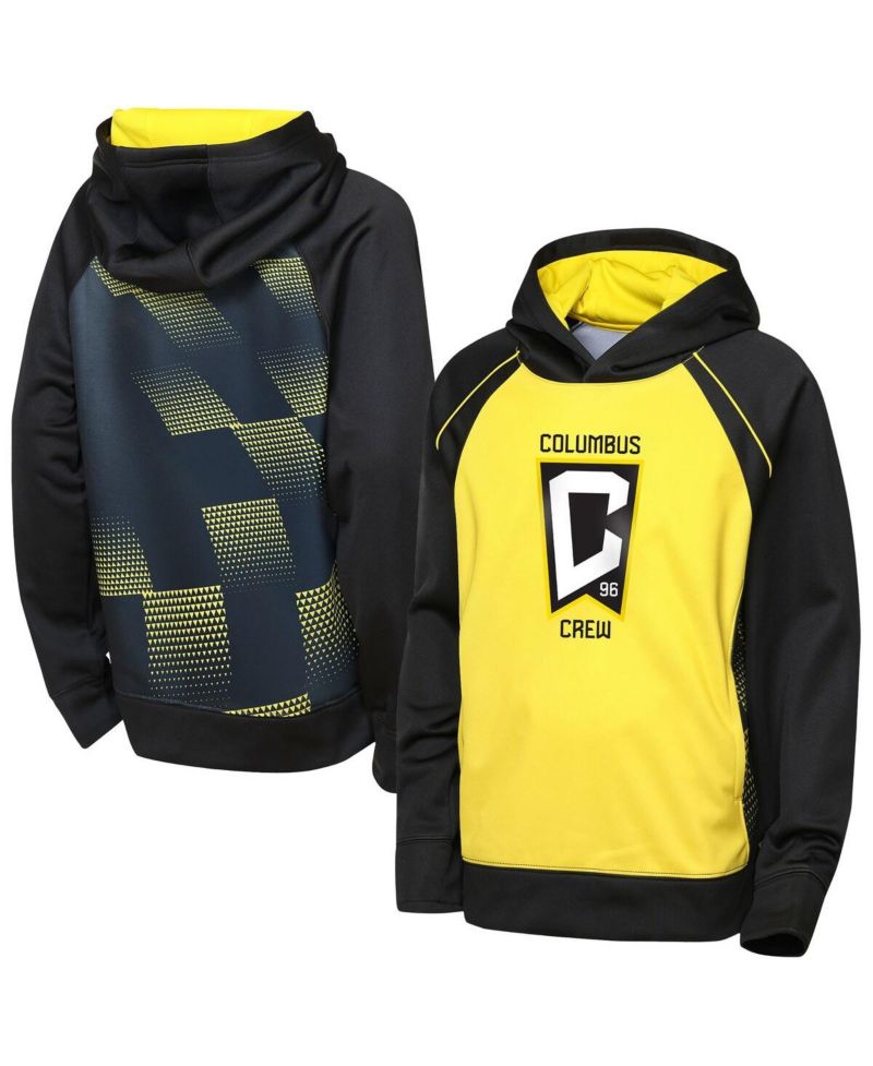 Big Boys and Girls Yellow/Black Columbus Crew Striker Fleece Hoodie