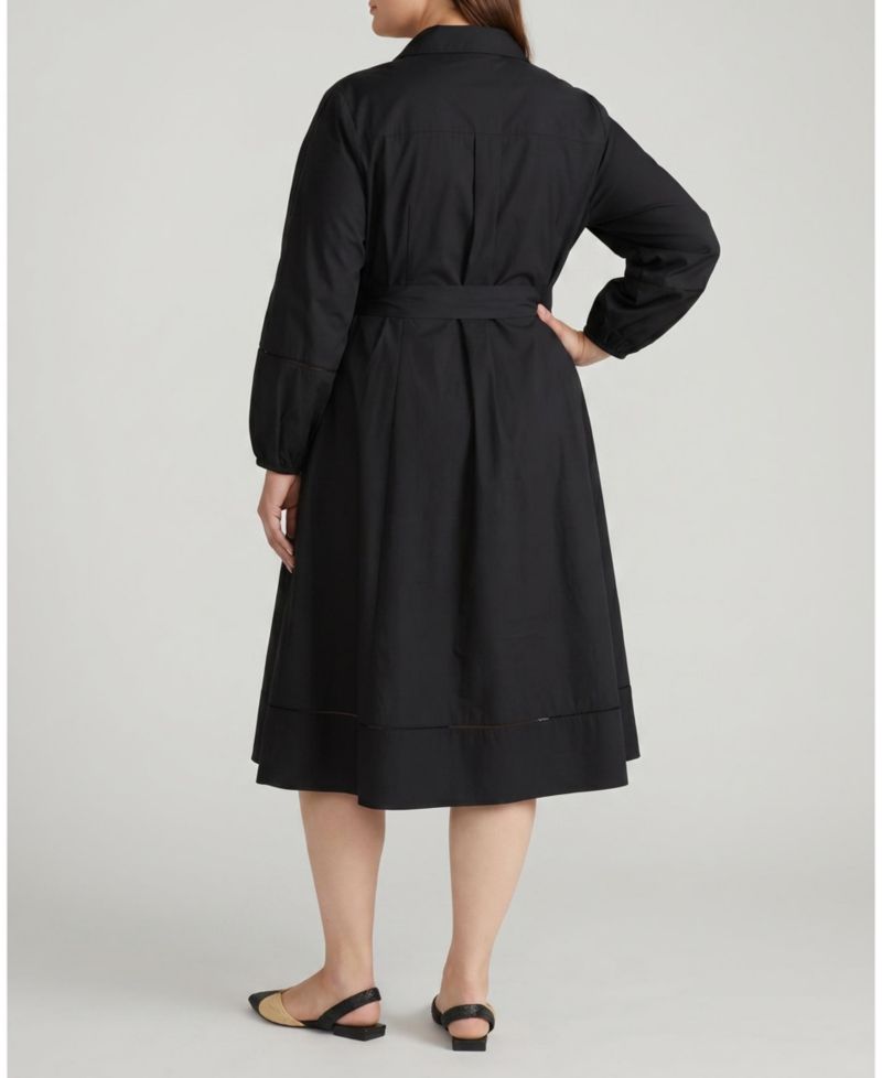 Women's Plus Size Yuli Stretch Poplin Shirtdress