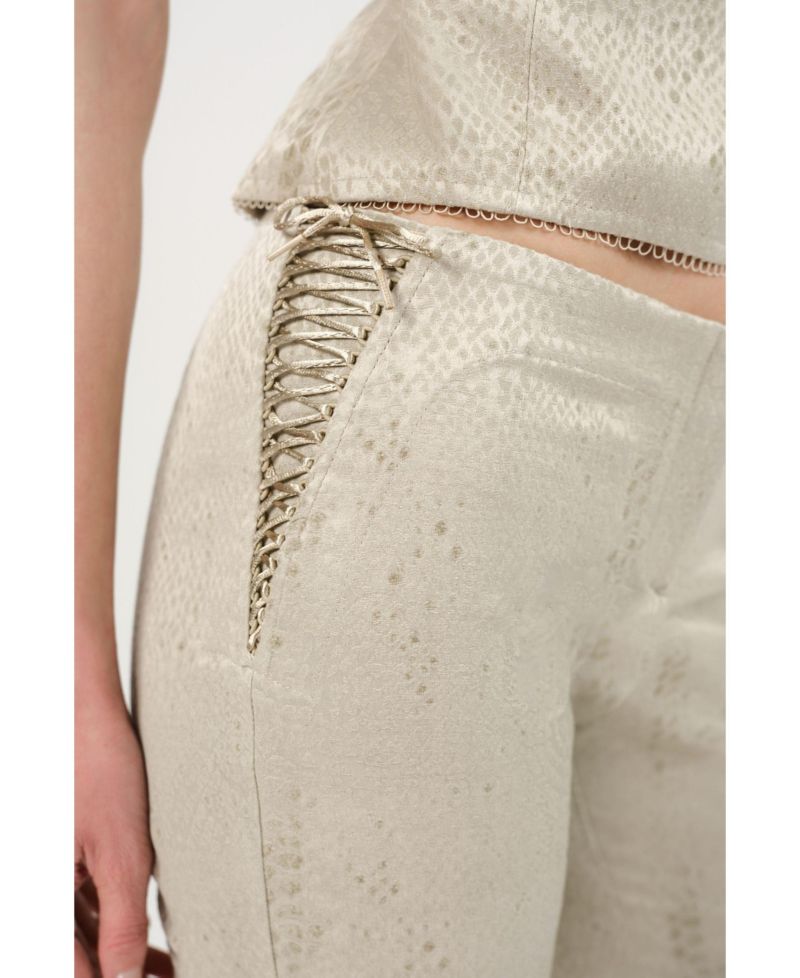 Women's Snake Print Jacquard Flare Trousers