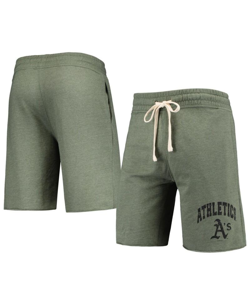 Men's Heathered Olive Oakland Athletics Mainstream Tri-Blend Shorts