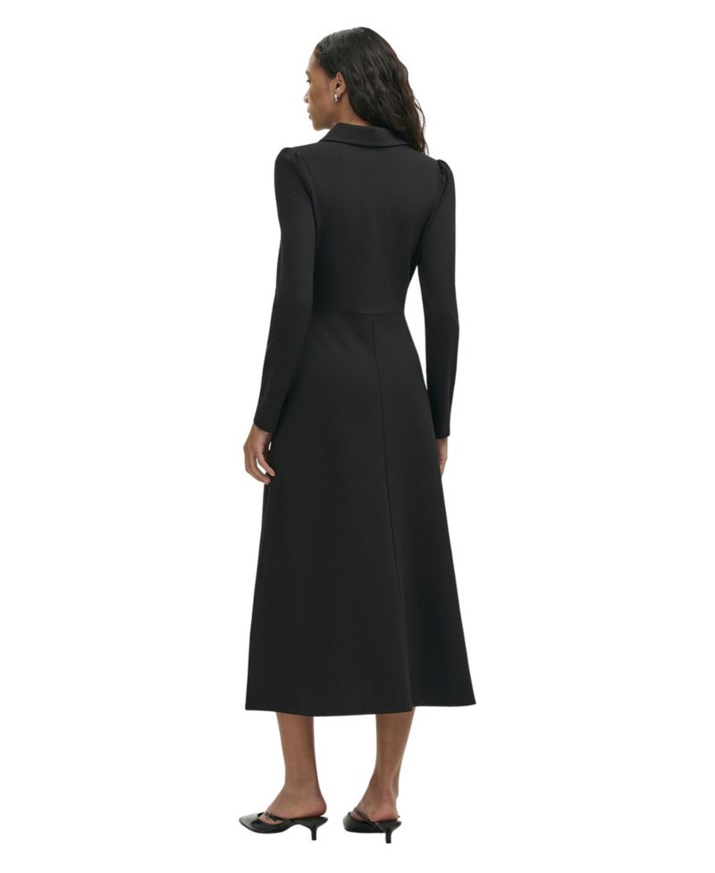 Women's Elvira Collared Long-Sleeve Ponte Midi Dress