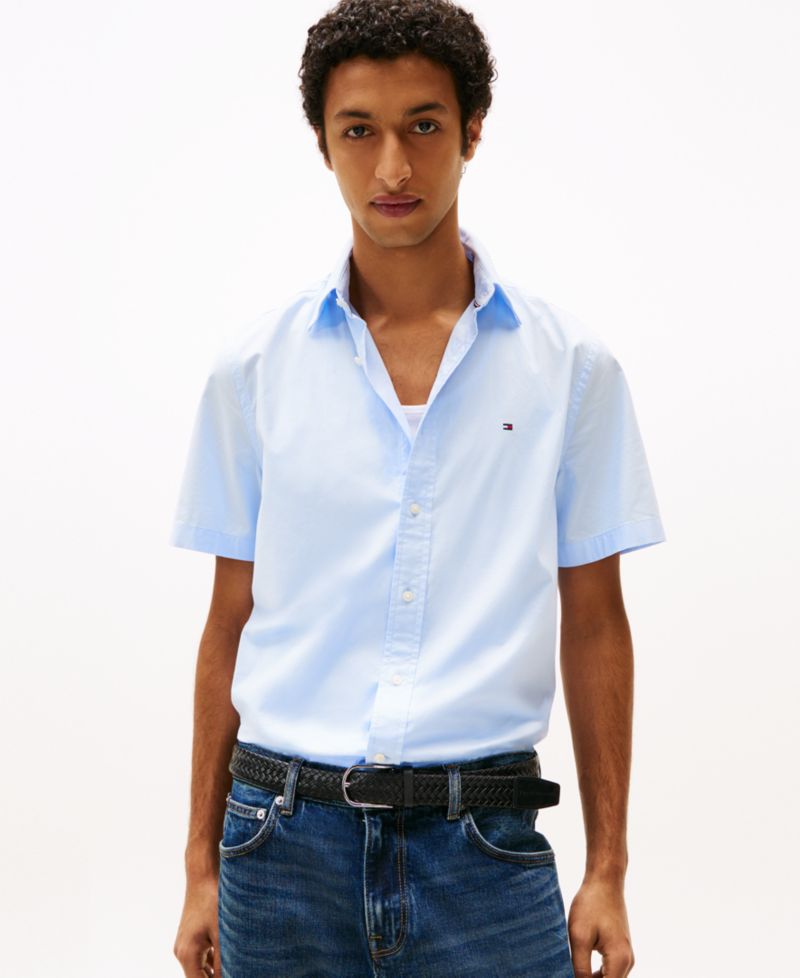 Men's Short Sleeve Flex Poplin Regular Fit Shirt