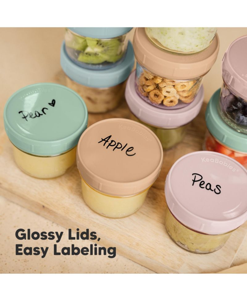 6pk Prep Baby Food Storage Containers, 4 oz Leak-Proof, BPA Free Glass Baby Food Jars for Feeding