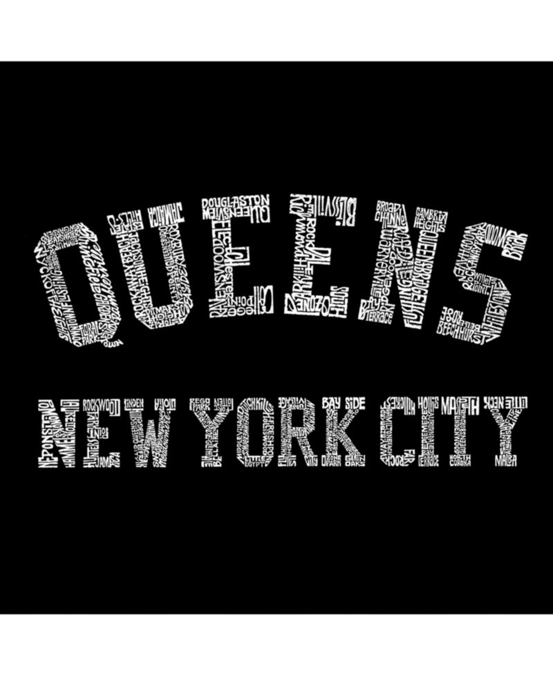 Men's Word Art Hoodie - Queens NY Neighborhoods