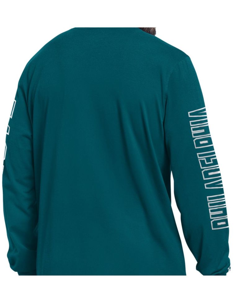 Men's Midnight Green Philadelphia Eagles Clutch Hit II Long-Sleeve T-Shirt