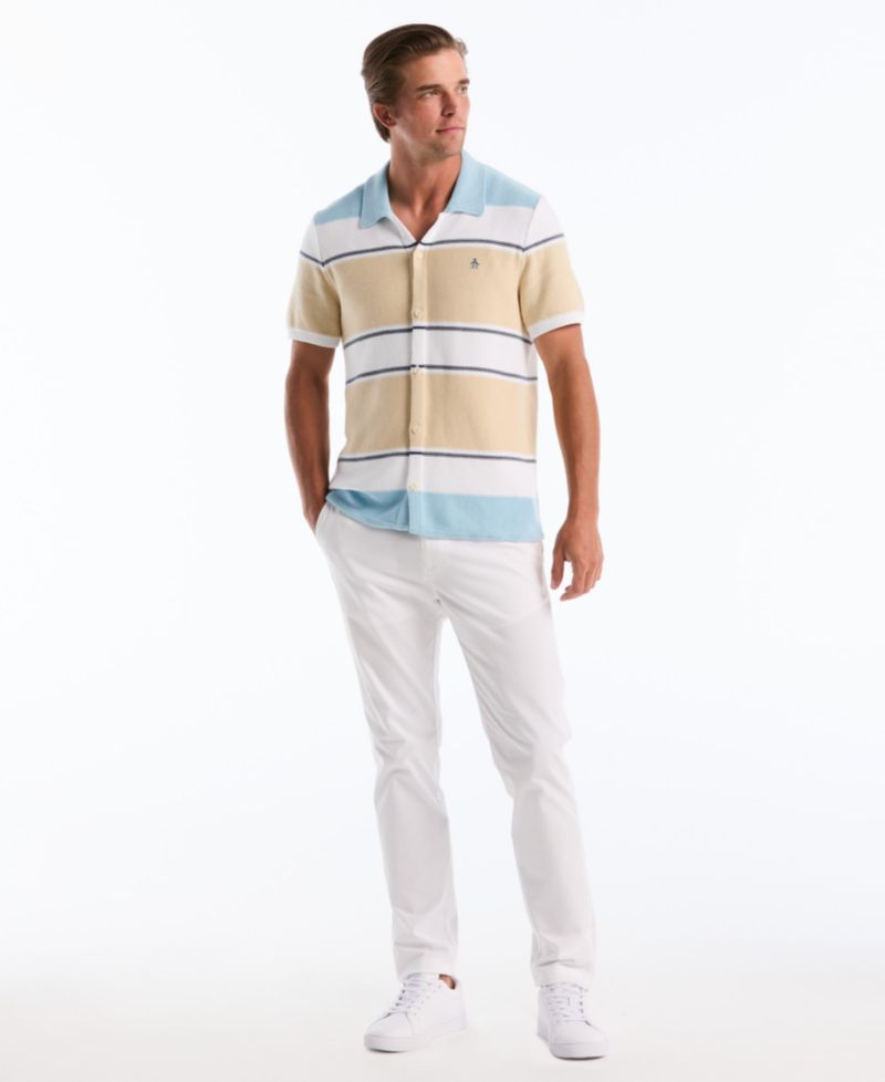 Men's Cotton Color-Block Stripe Shirt
