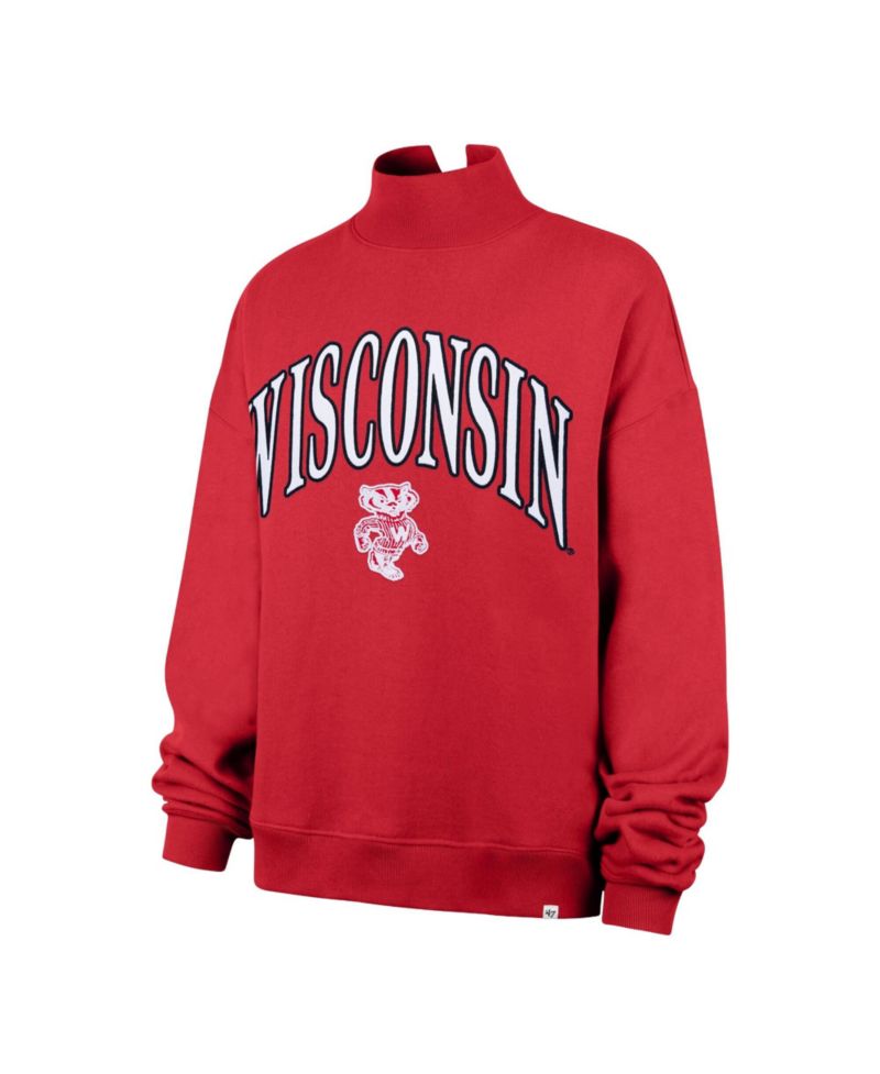 Women's '47 Red Wisconsin Badgers Mock Neck Sweatshirt