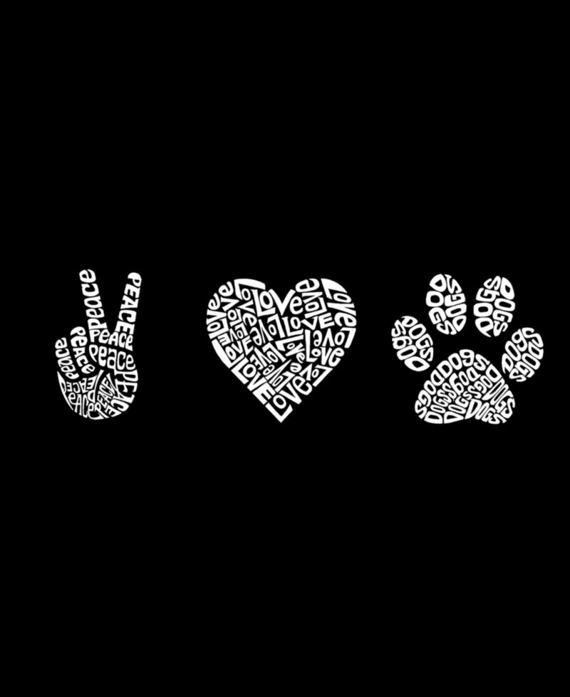 Men's Peace Love Dogs Word Art Crew Neck Sweatshirt