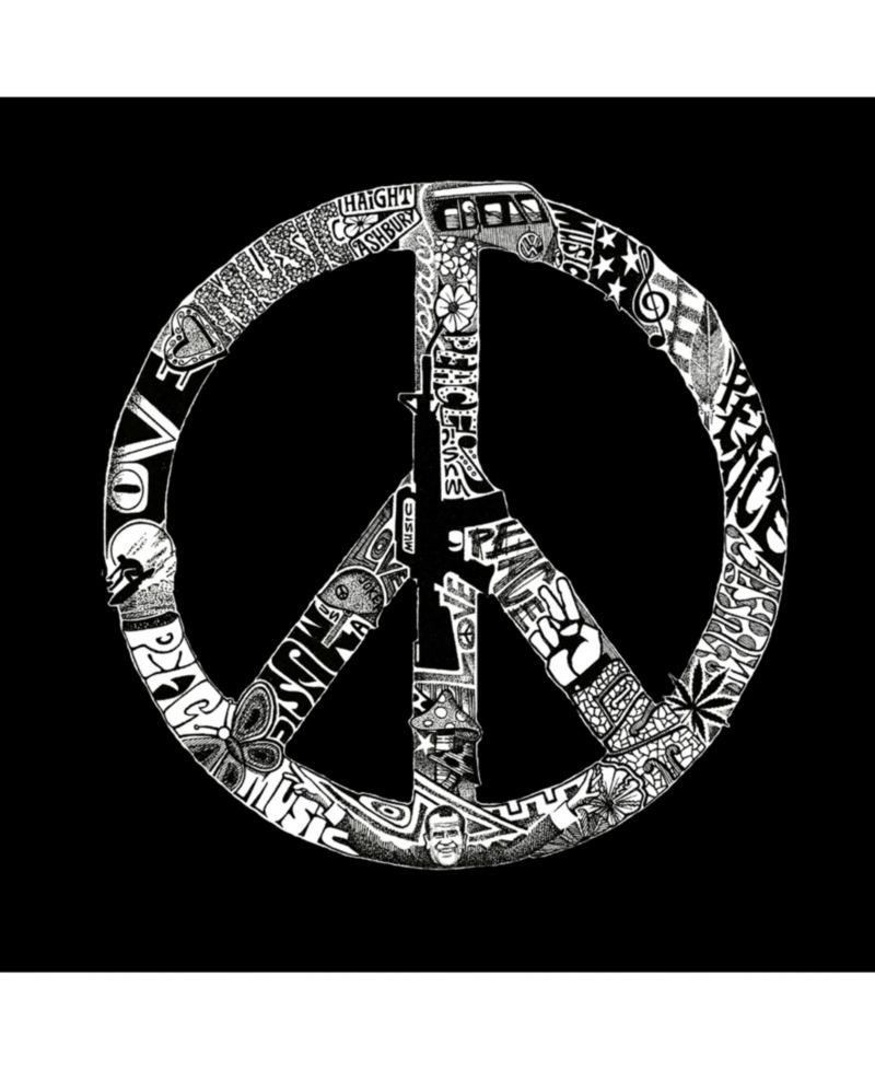 Men's Word Art Peace, Love and Music Crewneck Sweatshirt