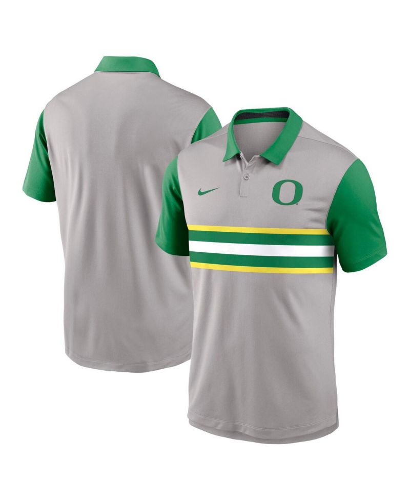 Men's Gray/Green Oregon Ducks Vapor Performance Polo Shirt