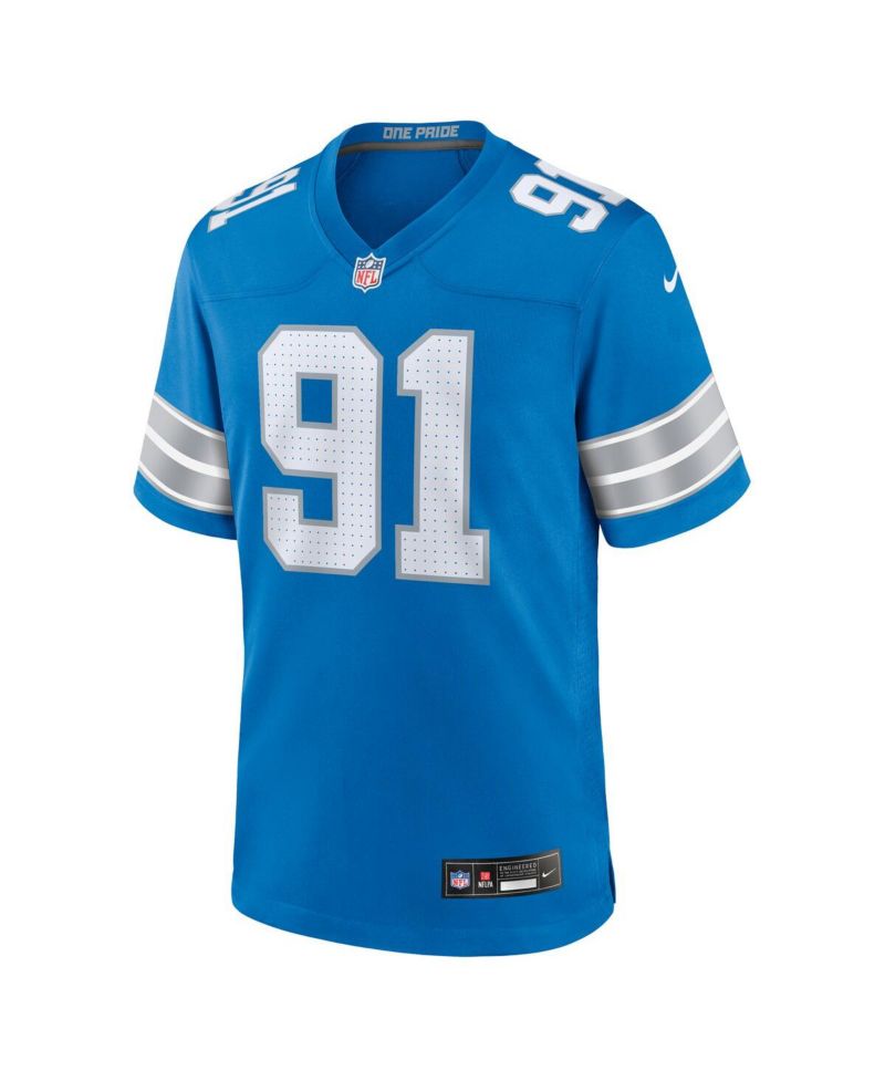 Men's Tyleik Williams Blue Detroit Lions 2025 NFL Draft First Round Pick Game Jersey