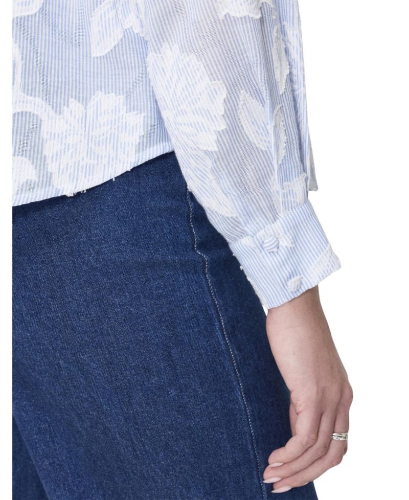 Women's Heidi Relaxed-Fit Long-Sleeve Floral-Stripe Shirt