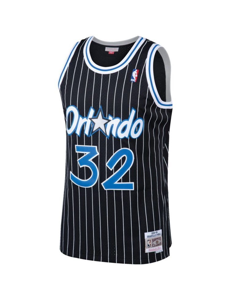 Men's Shaquille O'Neal Black Orlando Magic Hardwood Classics Swingman Jersey