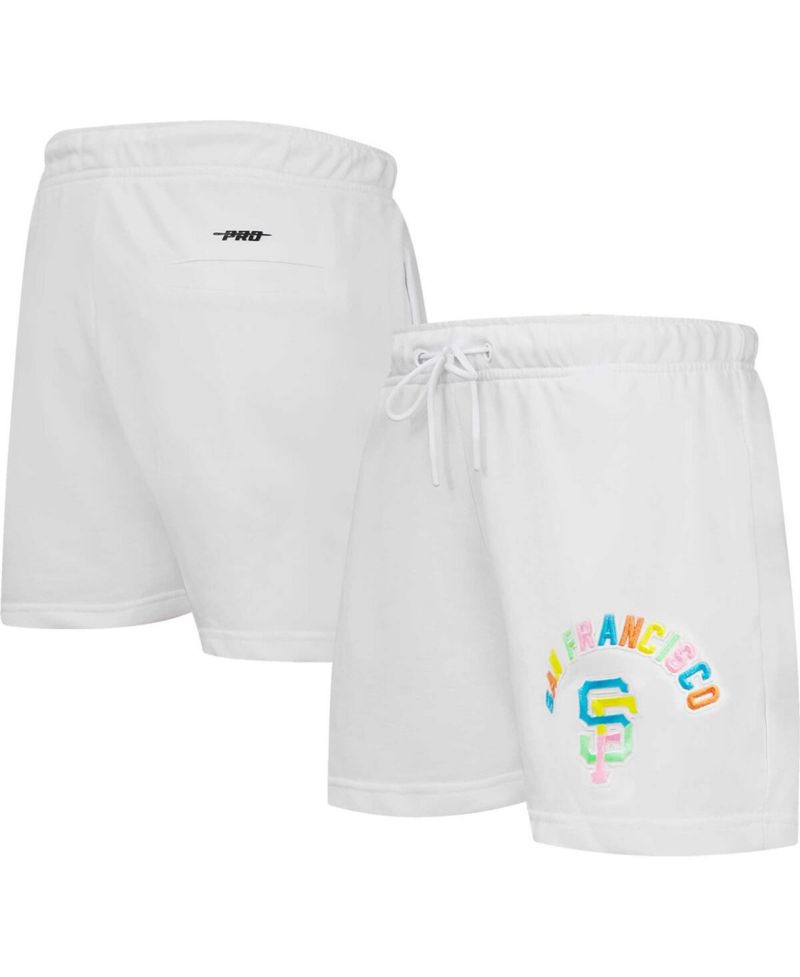 Women's White San Francisco Giants Washed Neon Shorts