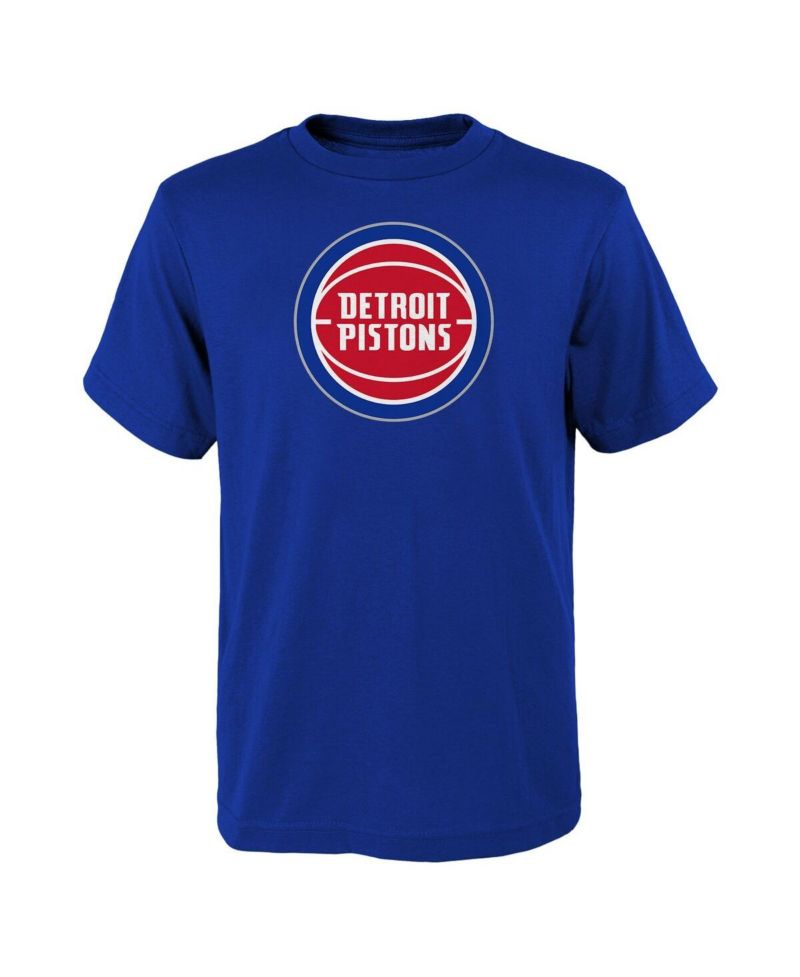 Big Boys and Girls Royal Detroit Pistons Primary Logo T-Shirt