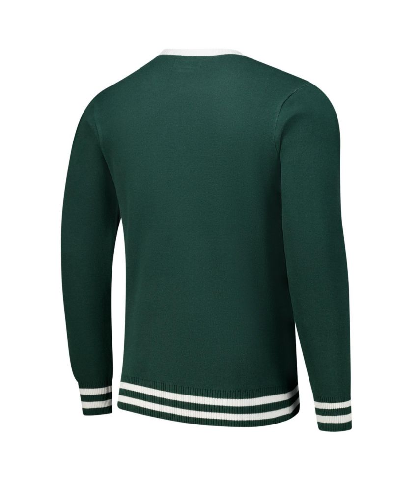 Men's and Women's Green Michigan State Spartans Renew Knit Vintage Pullover Sweater