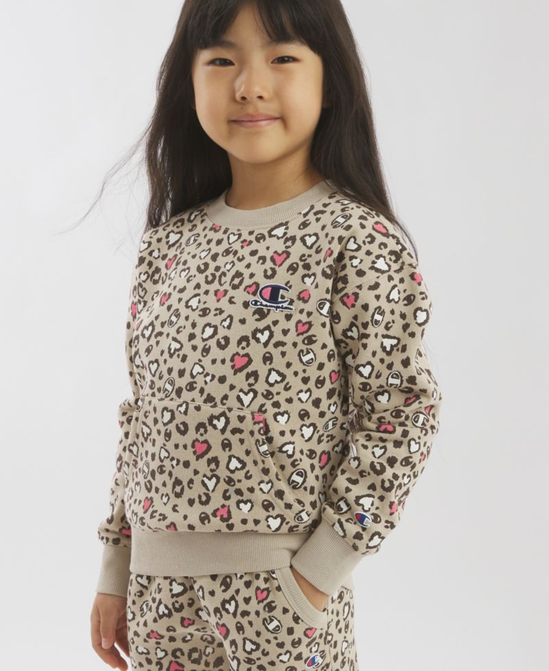 Girls' 4-6X Leopard-Print Sweatshirt and Joggers, 2-Piece Set