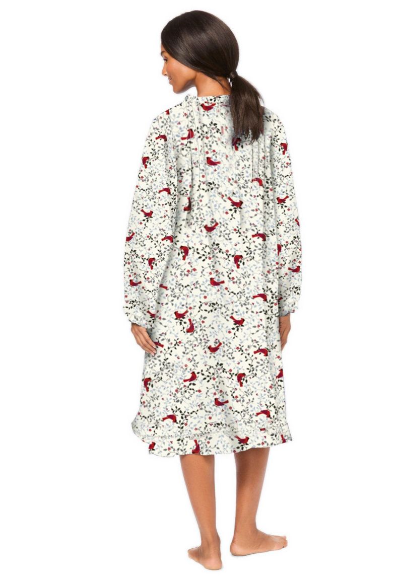 Women's Only Necessities Cotton Flannel Print Short Gown