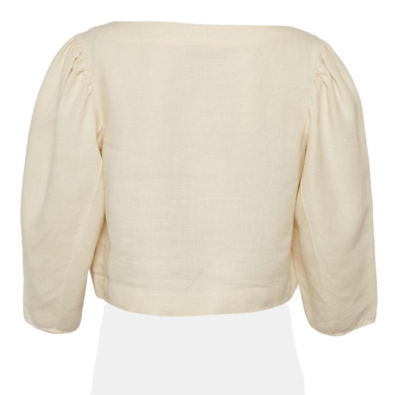 Women's Beige Linen Top