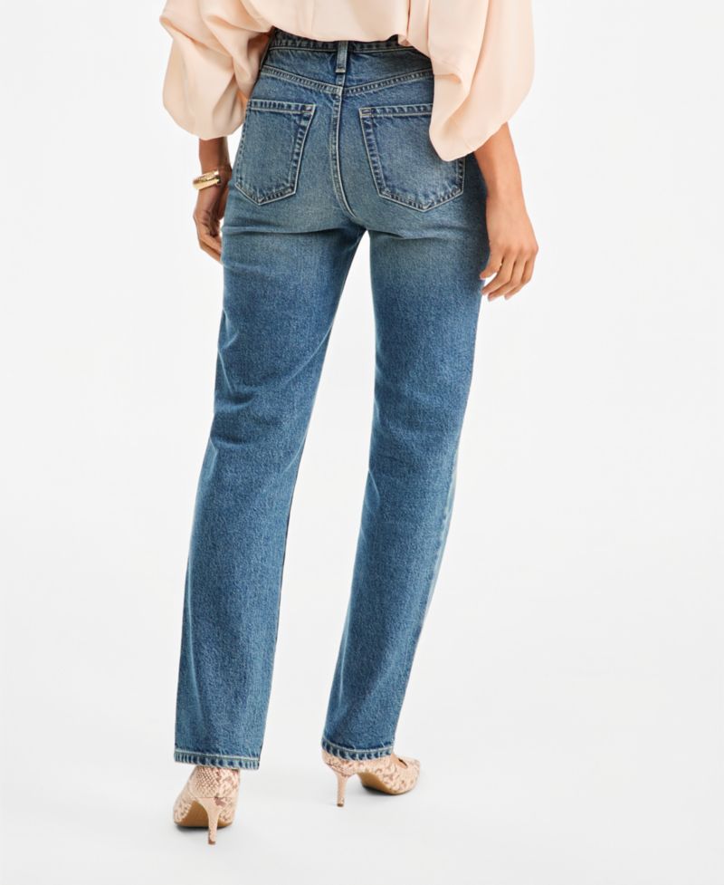 Women's High-Waist Straight-Leg Jeans