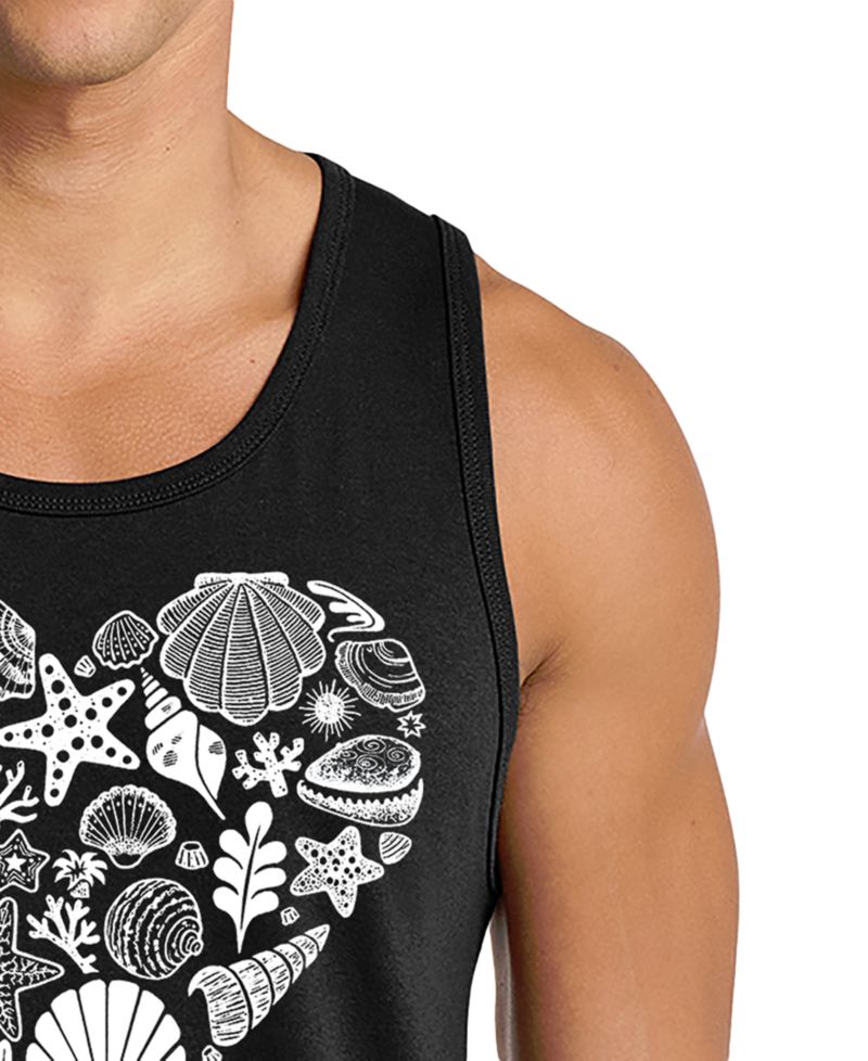 Men's Sea Shell Heart Print Tank Top
