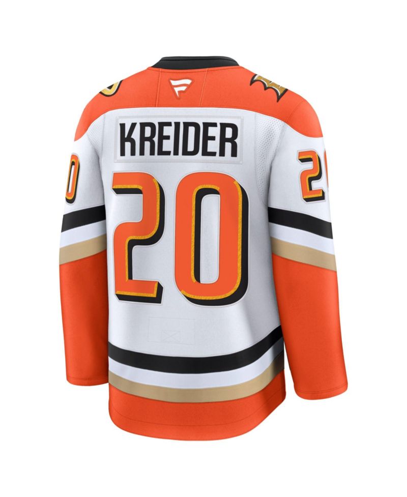 Men's Anaheim Ducks Chris Kreider Away Long-Sleeve Premium Jersey