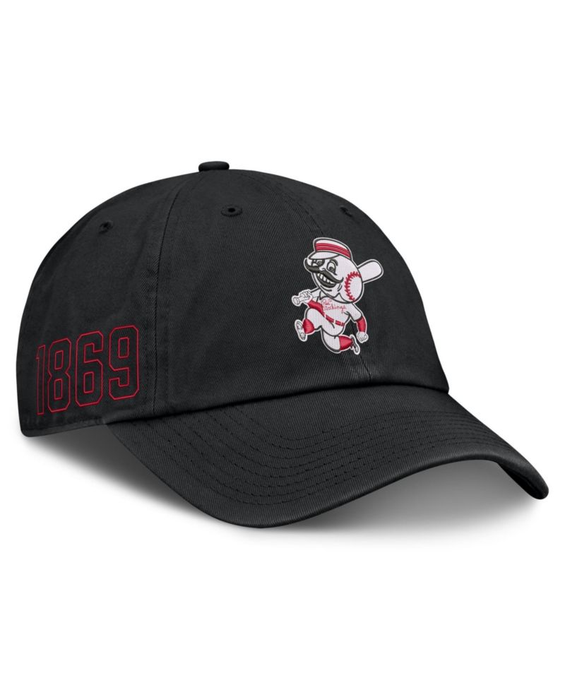 Men's Black Cincinnati Reds Cooperstown Club Adjustable Hat