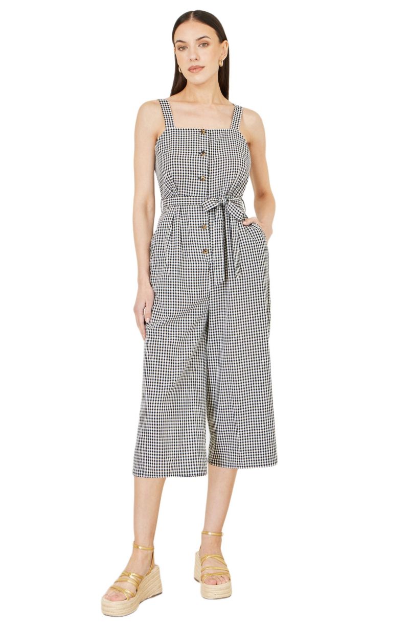 Women's Gingham Button Through Jumpsuit
