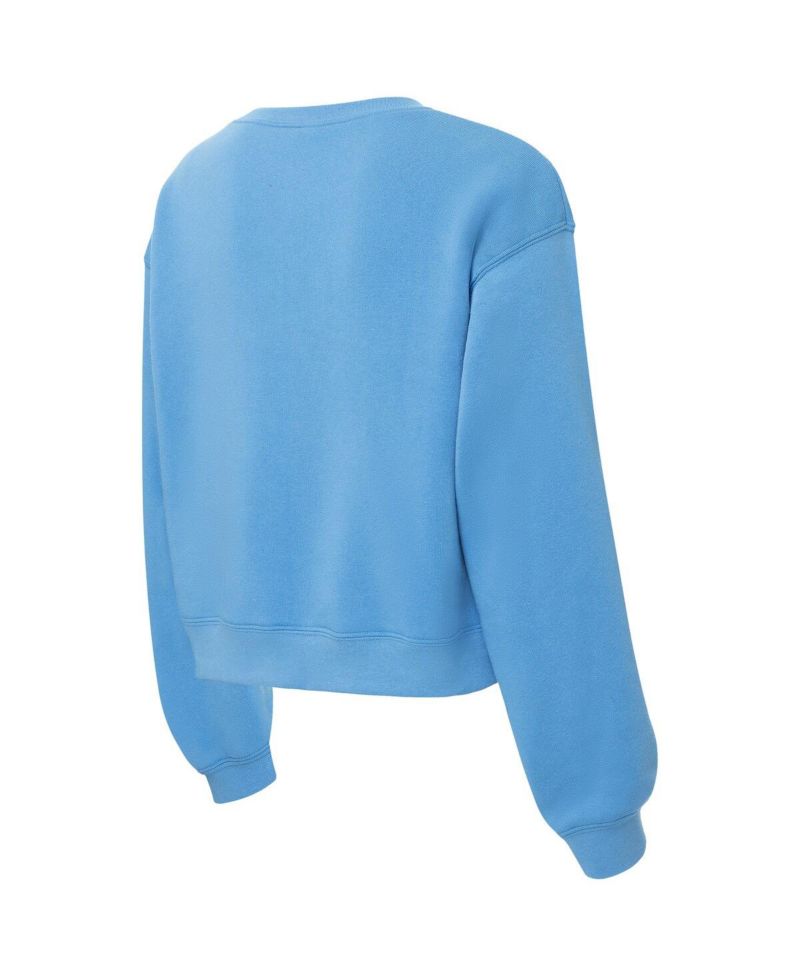 Women's Carolina Blue North Carolina Tar Heels Chenille Cropped Sweatshirt