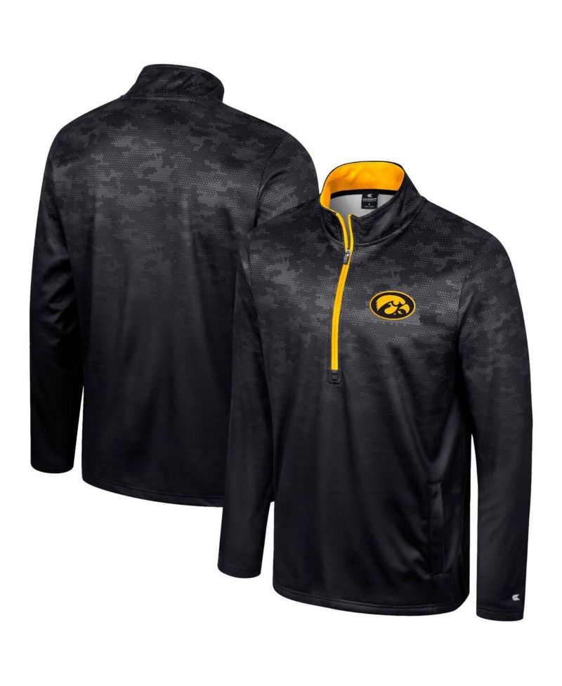Men's Black Iowa Hawkeyes The Machine Half-Zip Jacket